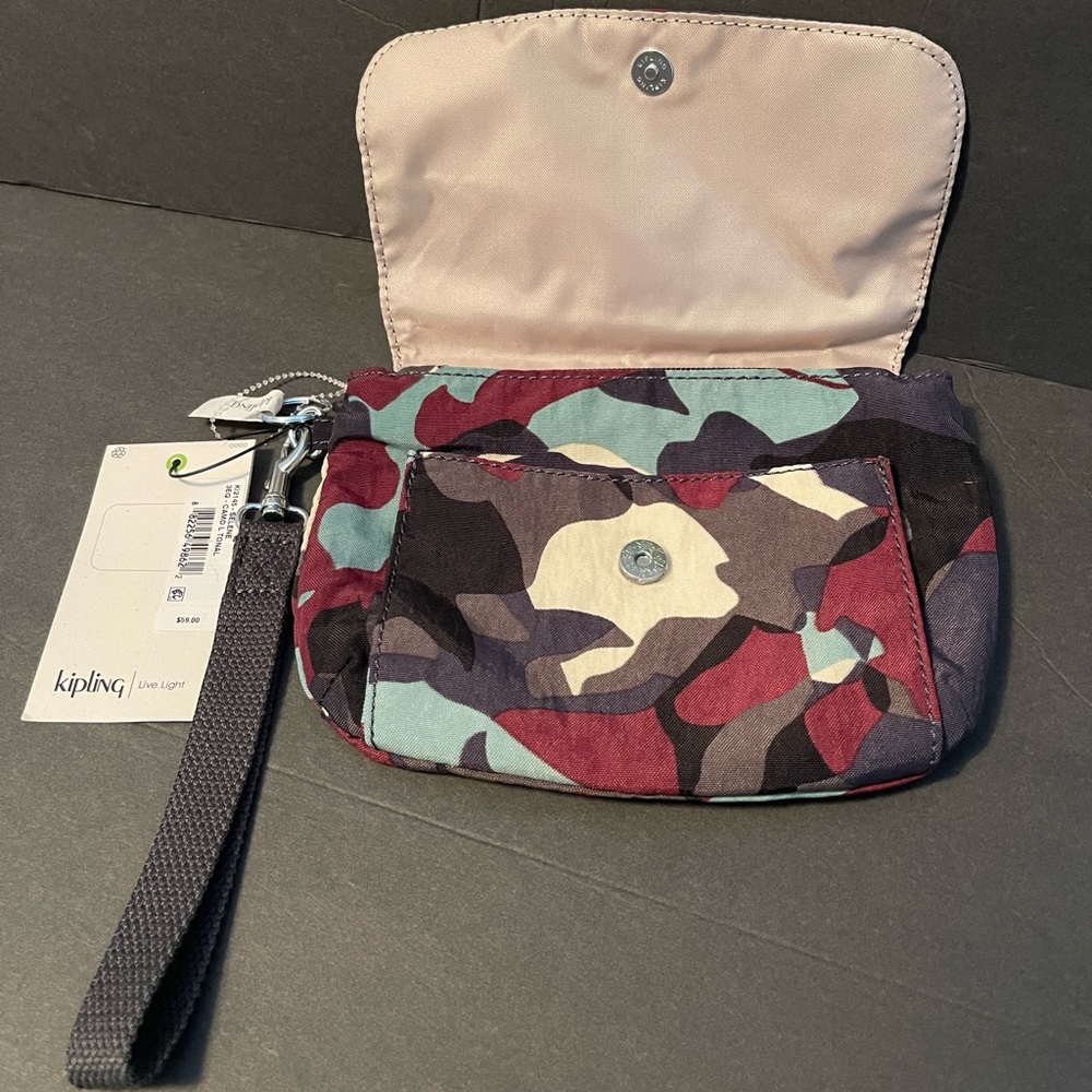 Kipling Selene Camo Wristlet Handbag, NWT - Picture 2 of 8